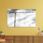 Kunstmatige constructie - kraan Zwart-wit foto Canvas Afdruk (Insitu (Woonkamer))