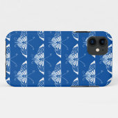 Kunstmatige deco-vlinder, kobalt blauw en wit Case-Mate iPhone case (Achterkant (horizontaal))