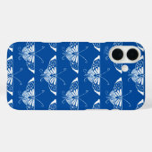 Kunstmatige deco-vlinder, kobalt blauw en wit Case-Mate iPhone case (Achterkant (horizontaal))
