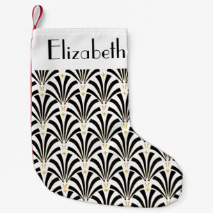 Kunstmatige deco-zwart-witte palmettos uit de jare kleine kerstsok