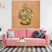 Kunstmatige doodle tekenkunst canvas afdruk (Insitu (Woonkamer))