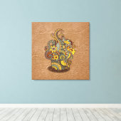 Kunstmatige doodle tekenkunst canvas afdruk (Insitu (Houten vloer))