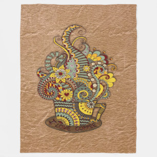 Kunstmatige doodle tekenkunst fleece deken