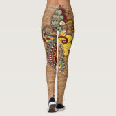 Kunstmatige doodle tekenkunst leggings (Achterkant)