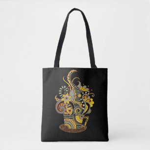 Kunstmatige doodle tekenkunst tote bag