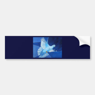 Kunstmatige duif omtrek kunst in Cerulean Blue Bumpersticker
