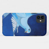 Kunstmatige duif omtrek kunst in Cerulean Blue Case-Mate iPhone Case (Achterkant (horizontaal))