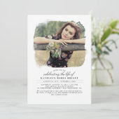 Kunstmatige elegante viering van het leven Funeral Kaart (Staand voorkant)