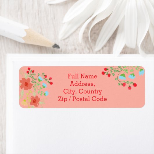 Kunstmatige Floral Return Address Label (Insitu)