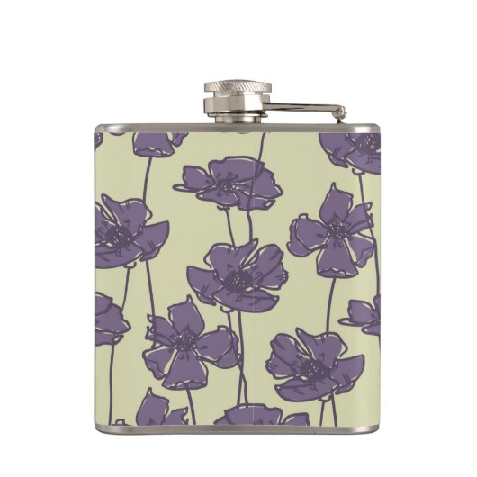 Kunstmatige florale achtergrond heupfles (Achterkant)