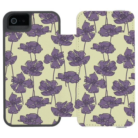 Kunstmatige florale achtergrond incipio iPhone portemonnee hoesje (Agenda Open)