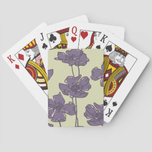 Kunstmatige florale achtergrond pokerkaarten