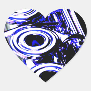 Kunstmatige flute Silver Metal Moody Fun Hart Sticker