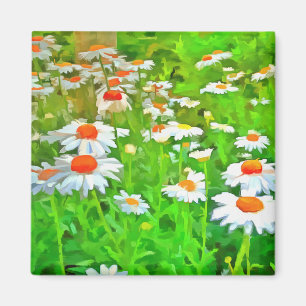 Kunstmatige heldere en kleurrijke Pop Art Daisies Magneet