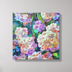 Kunstmatige hydrangeas Hortensia Floral Abstract a Canvas Afdruk
