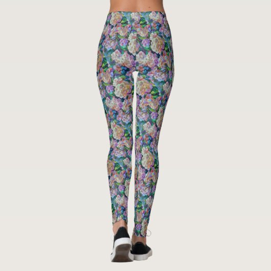 Kunstmatige hydrangeas Hortensia Floral Abstract a Leggings (Achterkant)