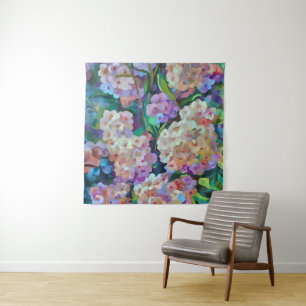Kunstmatige hydrangeas Hortensia Floral Abstract a Wandkleed