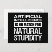 Kunstmatige Intelligence Natural Stupidity Funny Briefkaart (Voorkant / Achterkant)