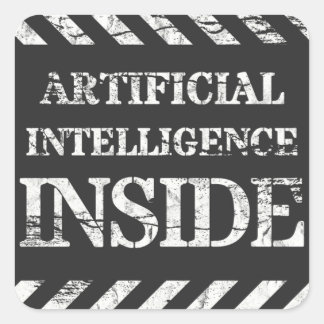 Kunstmatige intelligentie binnen vierkante sticker