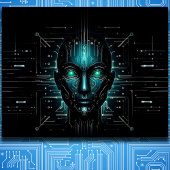 Kunstmatige intelligentie digitale wetenschap robo poster