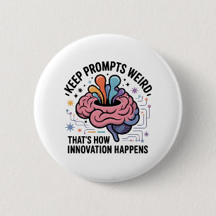 Kunstmatige Intelligentie Innovatie Brain Design Ronde Button 5,7 Cm