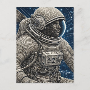 Kunstmatige intelligentie kunst astronaut in de ru briefkaart