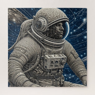 Kunstmatige intelligentie kunst astronaut in de ru legpuzzel