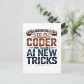 Kunstmatige Intelligentie Oude Coder Ontwerp Briefkaart (Staand voorkant)