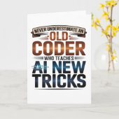 Kunstmatige Intelligentie Oude Coder Ontwerp Kaart (Gele Bloem)
