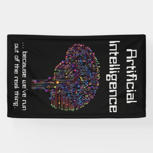 Kunstmatige intelligentie vs Real Thing Spandoek (Horizontaal)
