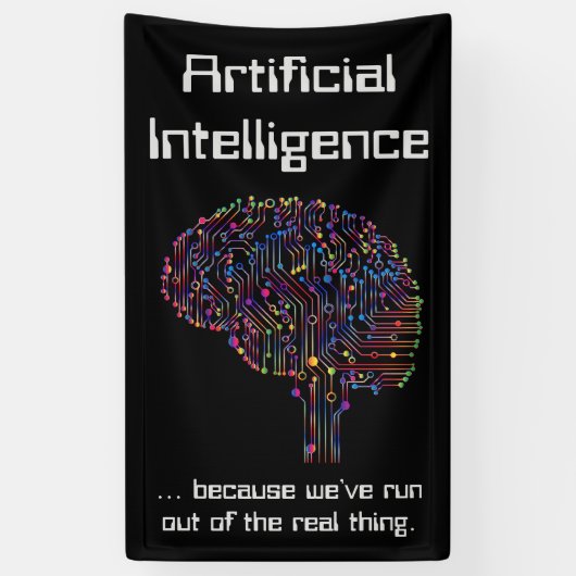 Kunstmatige intelligentie vs Real Thing Spandoek (Verticaal)