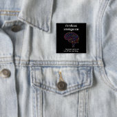 Kunstmatige intelligentie vs Real Thing Vierkante Button 5,1 Cm (In situ)