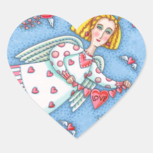 KUNSTMATIGE, KAT- EN VLIEGTUIGHARTEN HART STICKER