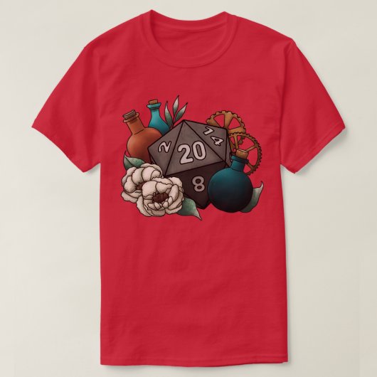 Kunstmatige klasse D20-tablet voor games T-shirt (Design voorkant)