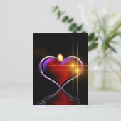 Kunstmatige kleurrijke afbeelding van de hartkaars briefkaart (Staand voorkant)