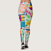 Kunstmatige kleurrijke leggings met volledige leng (Achterkant)