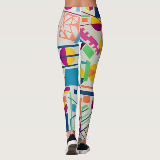 Kunstmatige kleurrijke leggings met volledige leng (Achterkant)