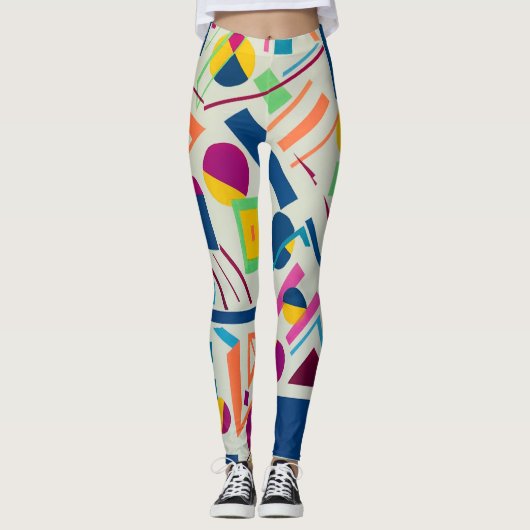 Kunstmatige kleurrijke leggings met volledige leng (Voorkant)