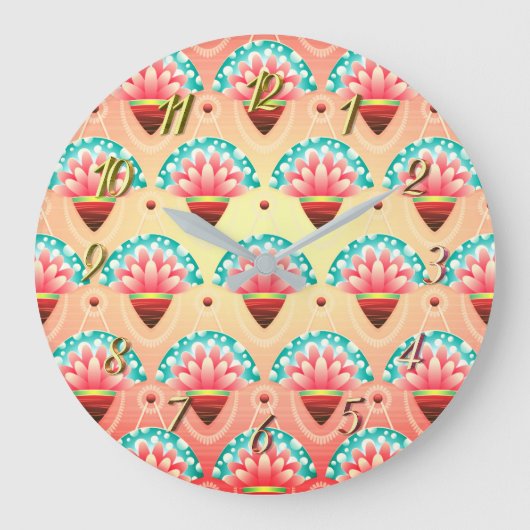 Kunstmatige koraalroze bloem grote klok (Voorkant)