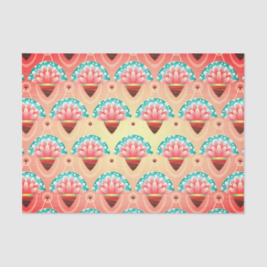 Kunstmatige koraalroze bloem tissuepapier (Voorkant)