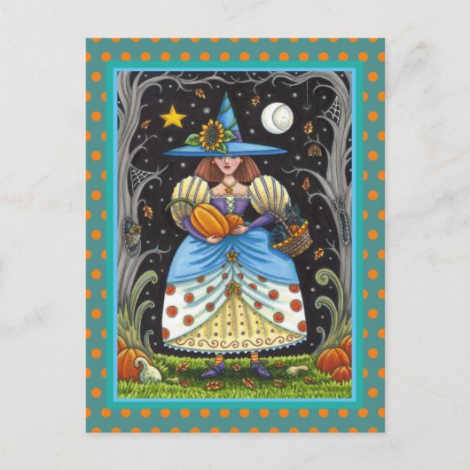 KUNSTMATIGE KUNST IN SPOOKY-BOSSEN, ZWARTE KAT EN FEESTDAGENKAART (Voorkant)