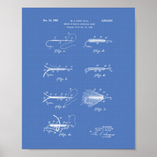 Kunstmatige kunst van 1950 - blauwdruk poster