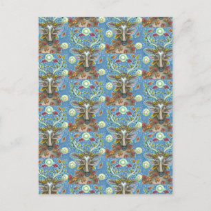 KUNSTMATIGE KUNSTSTROOM IN AUTUMN FOREST, BIRD NES BRIEFKAART