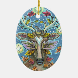 KUNSTMATIGE KUNSTSTROOM IN AUTUMN FOREST, BIRD NES KERAMISCH ORNAMENT