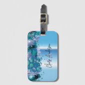 Kunstmatige moderne glam groen Paars blauw metaal Bagagelabel (Voorkant (verticaal))