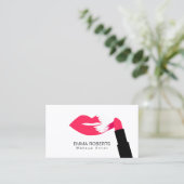 Kunstmatige, moderne Rode Lips en lipstick Visitekaartje (Staand voorkant)
