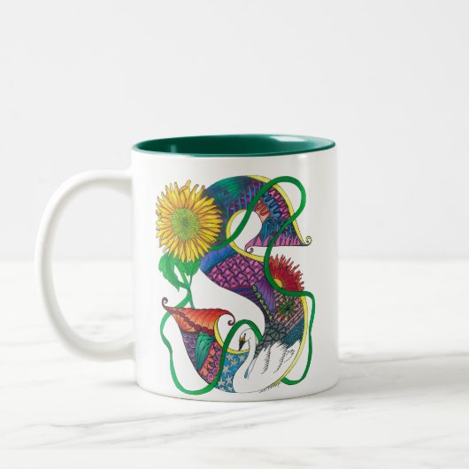 Kunstmatige monogrammen koffie-mok tweekleurige koffiemok (Links)
