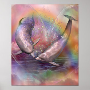 Kunstmatige Poster met liefdesbubbels/afdrukken