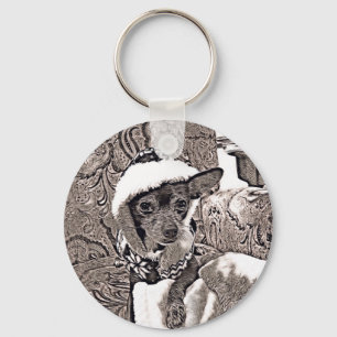 Kunstmatige Rendering van Chihuahua met Hoodie Sleutelhanger