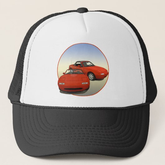Kunstmatige roodsportauto trucker pet (Voorkant)